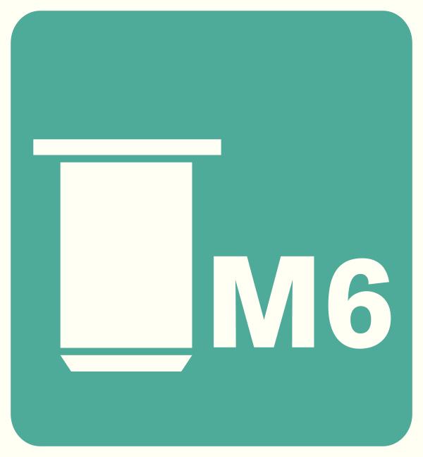 Rapid gevind-nitter stål/krom, M6 gevind, 20 stk./pk. 