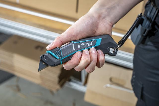 Sikkerhedskniv m/skede trapez