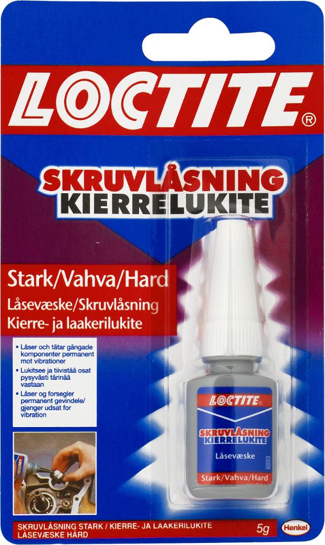 Låsevæske, hård (rød) 5g