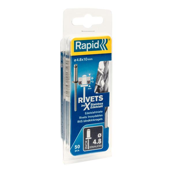 Rapid nitter i rustfrit stål Ø 4,8 x 10 mm