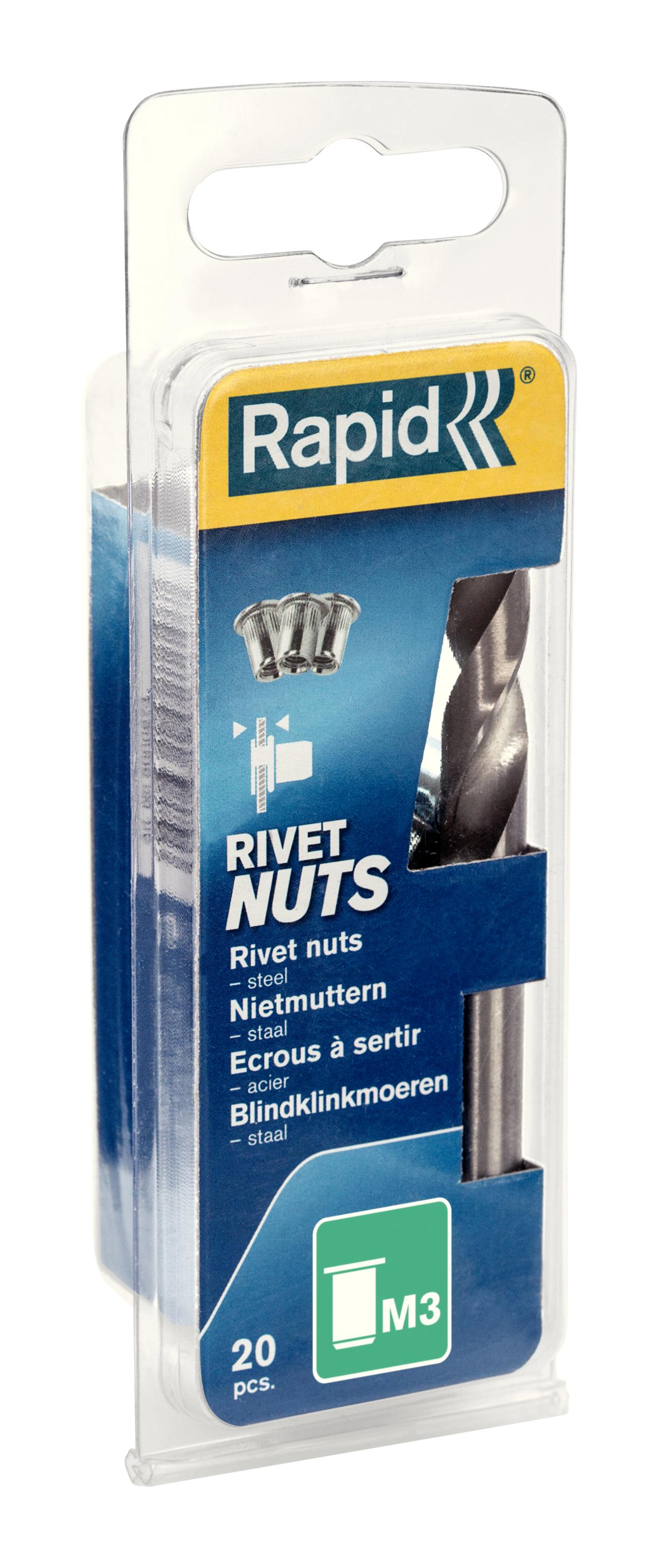 Rapid gevind-nitter stål/krom