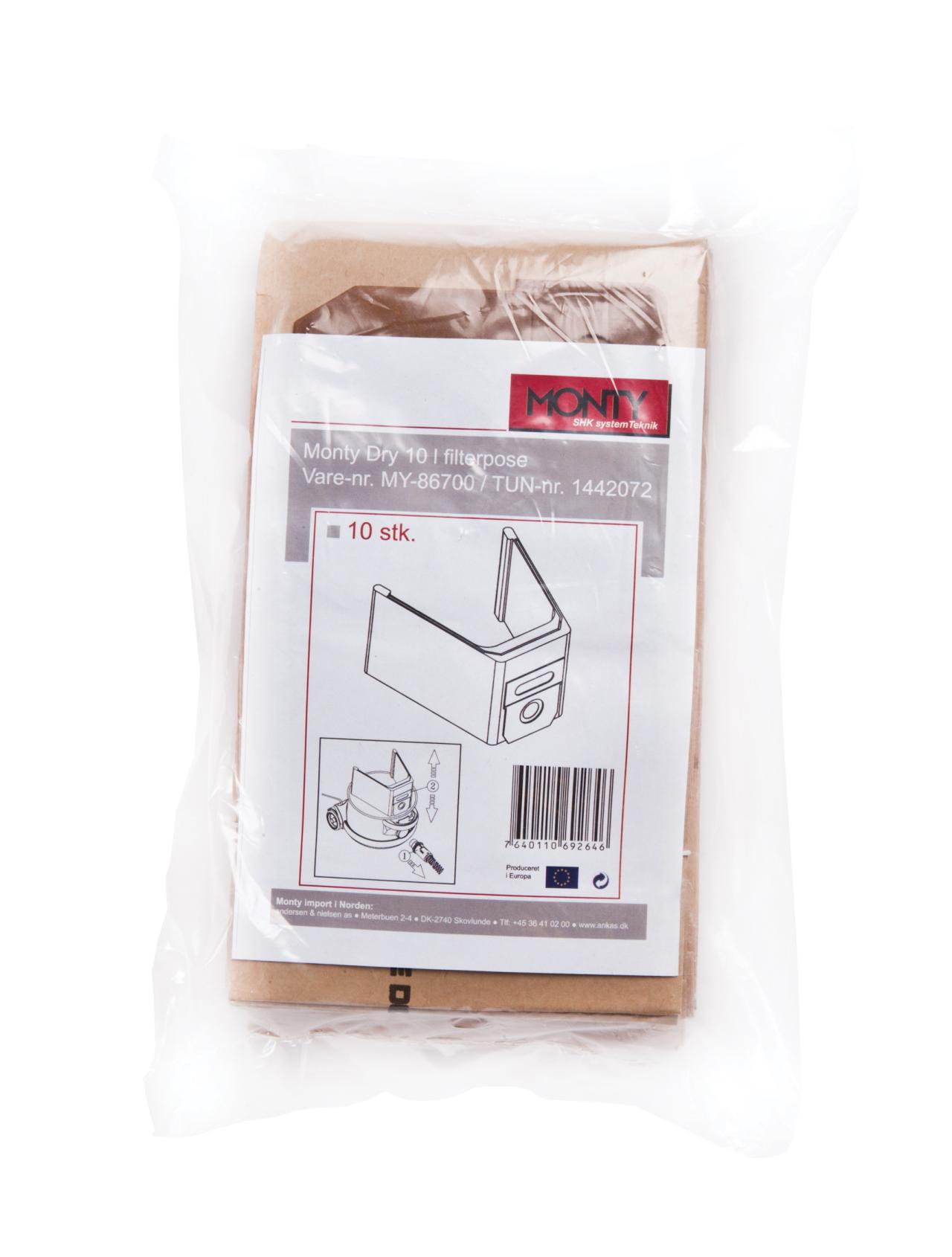 UNI S Dry støvsugerposer, 10 l