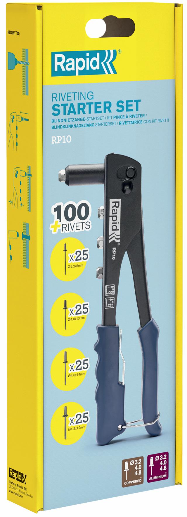 Rapid RP10 håndnittetang + 100 nitter