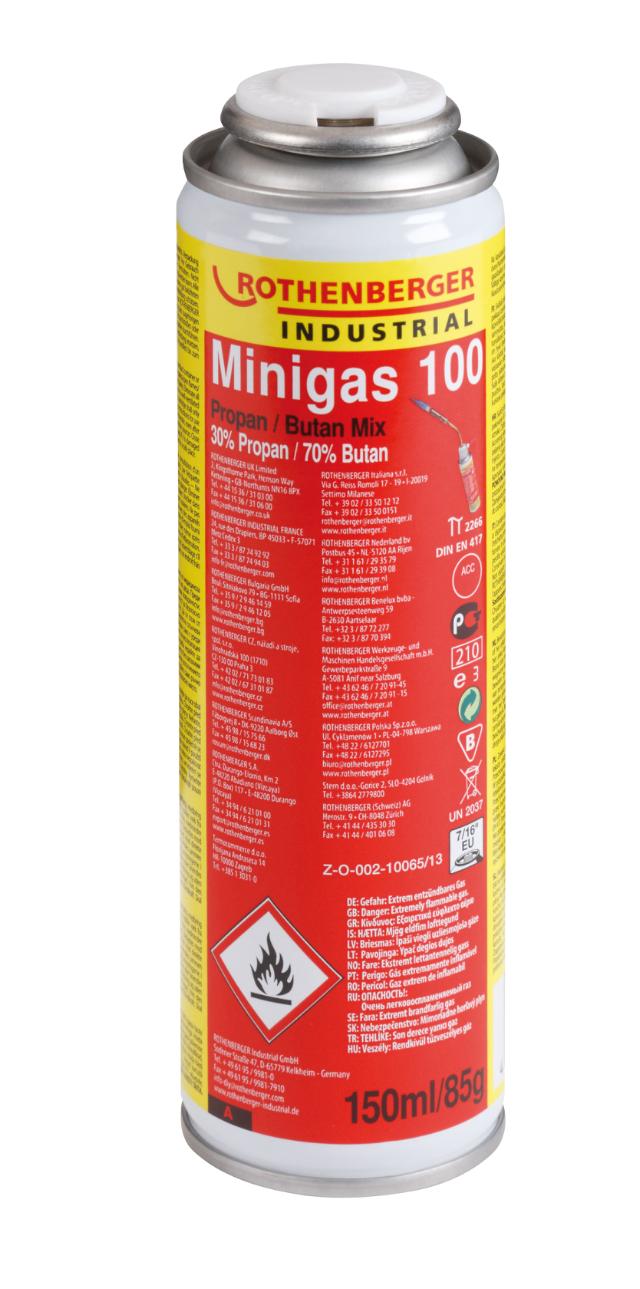 Gasdåse Minigas 7/16 EU-tilslutning, 150 ml