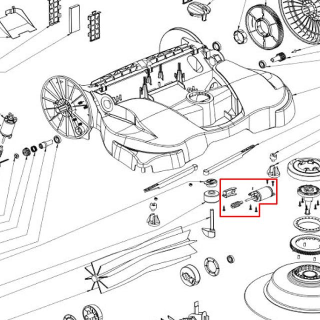 Motor til fronthjul Haaga 697 og 677 komplet
