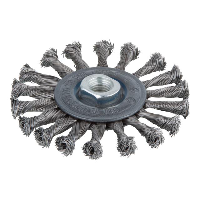 Wolfcraft, flettet stålbørsteskive - Ø115 mm - M14 gevind