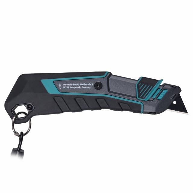 Sikkerhedskniv m/skede trapez